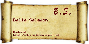 Balla Salamon névjegykártya